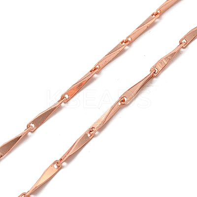Brass Bar Link Chain Necklaces Making with Clasp KK-L209-034A-RG-1
