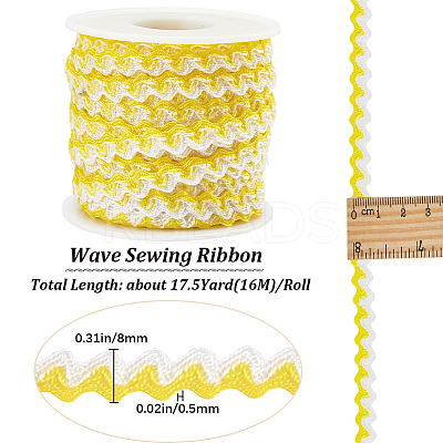 Two Tone Polyester Wavy Fringe Trim Ribbon OCOR-GF0003-97E-1