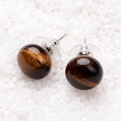 Tiger Eye Stud Earrings G-F267-09C-1