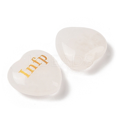 Natural Quartz Crystal Heart Engraving MBTI Figurines Statues for Home Office Desk Decorations X1-G-K353-05H-1