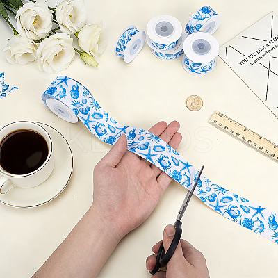 Polyester Grosgrain Ribbons OCOR-WH0070-337-1