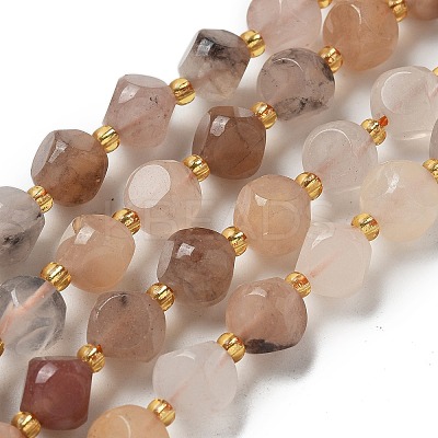 Natural Golden Silk Jade Beads Strands G-K387-A07-02-1