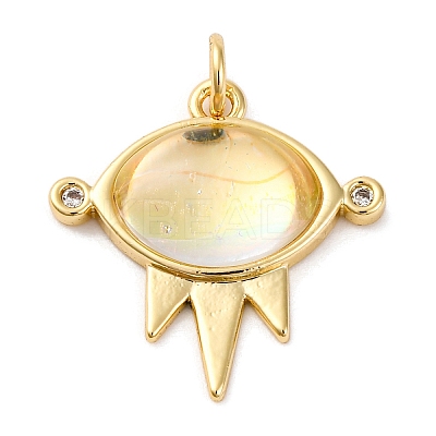 Brass Micro Pave Cubic Zirconia Pendants KK-A233-02G-01-1