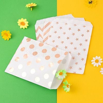 100Pcs 4 Patterns Eco-Friendly Kraft Paper Bags CARB-LS0001-02B-1