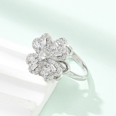 Clover Rotatable Open Cuff Rings for Women LS-RJEW-R007-02P-1