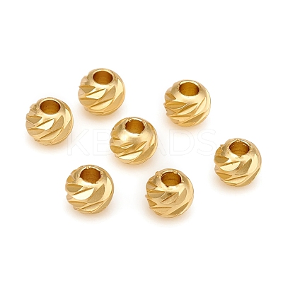 Carved Brass Spacer Beads KK-D160-25MG-1