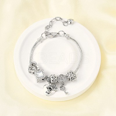 Alloy European Beads Charm Bracelets BJEW-F495-04P-1