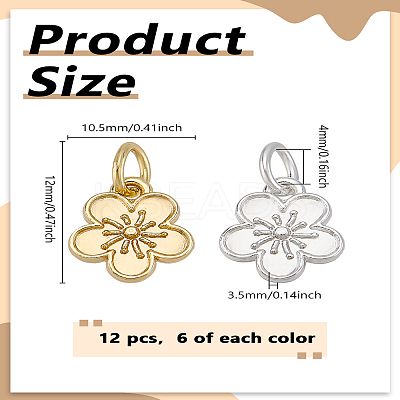 12Pcs 2 Colors Rack Plating Alloy Charms FIND-LP0005-09-1
