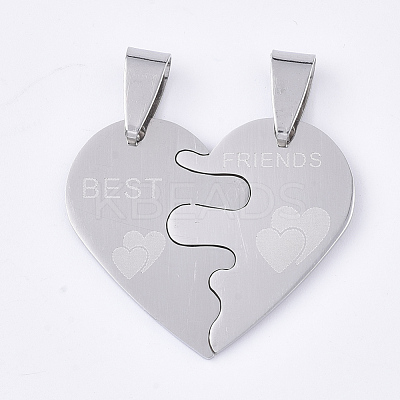 Non-Tarnish 201 Stainless Steel Split Pendants STAS-T048-10-1