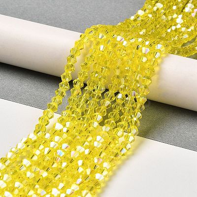 Transparent Electroplate Glass Beads Strands LS-GLAA-F029-4mm-A21-1