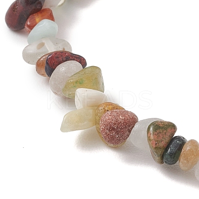 Natural Mixed Gemstone Chips Bead Stretch Bracelets for Women BJEW-JB13237-1