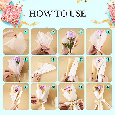 20 Sheets Plastic Gold Foil Flower Bouquets Wrapping Packaging DIY-TAC0025-13A-1