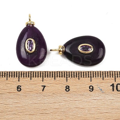 Dyed Natural White Jade Pendants X-KK-B157-42D-07-1
