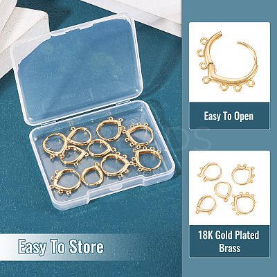 10Pcs 5 Styles Brass Hoop Earring Finding KK-TA0002-52-1