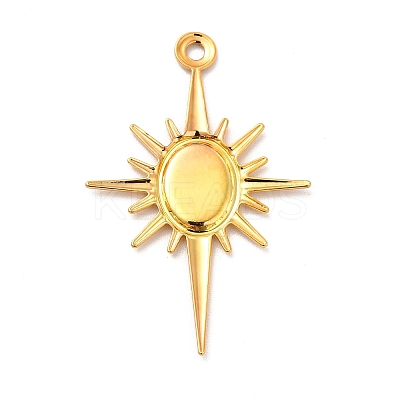 Rack Plating Brass Pendant Cabochon Settings KK-E067-29G-1