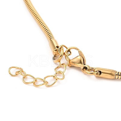 Unisex 304 Stainless Steel Round Snake Chain Bracelets X-BJEW-H541-02B-G-1