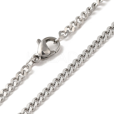 Non-Tarnish 304 Stainless Steel Curb Chain Necklaces LS-NJEW-D065-01P-1