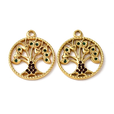 304 Stainless Steel Rhinestone Pendants STAS-L299-07G-1