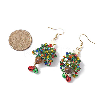 Glass Seed Beaded Dangle Earrings EJEW-MZ00170-1
