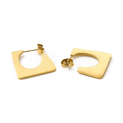 Ion Plating(IP) 304 Stainless Steel Rectangle Stud Earrings EJEW-A089-02G-1
