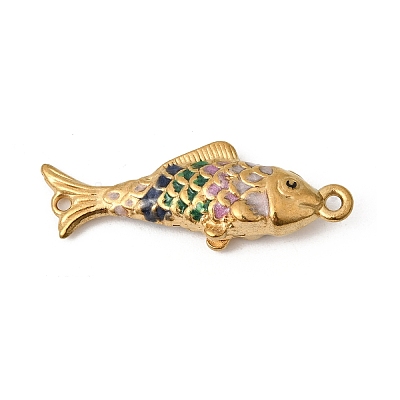 304 Stainless Steel Enamel Fish Connector Charms STAS-B128-54G-02-1