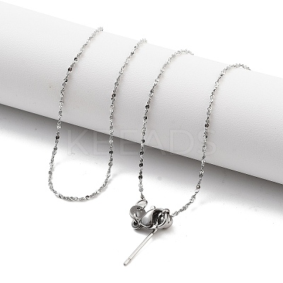 Adjustable 304 Stainless Steel Serpentine Chain Necklaces NJEW-K270-04P-1
