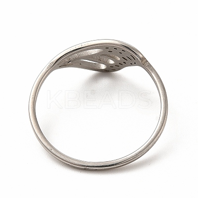 Non-Tarnish 201 Stainless Steel Hollow Out Butterfly Wing Finger Ring for Women LS-RJEW-K239-13P-1