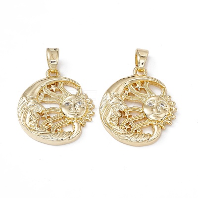 Brass Cubic Zirconia Pendants KK-E068-VA099-2-1