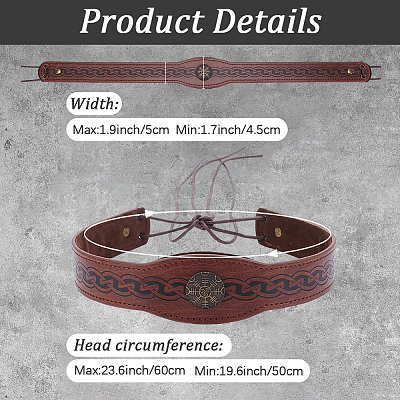 PU Leather & Alloy Headbands Hair Accessories for Women Girls OHAR-WH20009-02A-02-1
