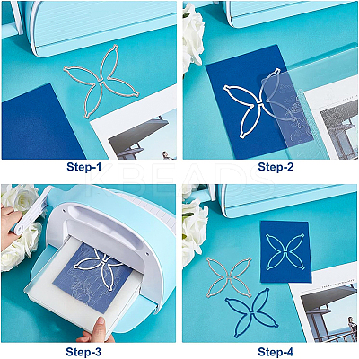 4Pcs 4 Styles Carbon Steel Cutting Dies Stencils DIY-WH0309-810-1