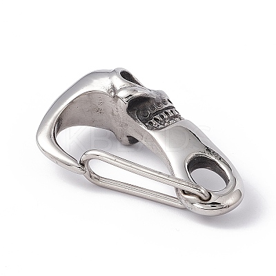 Non-Tarnish 304 Stainless Steel Push Gate Snap Keychain Clasps STAS-G290-01P-1