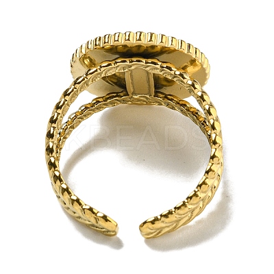 Ion Plating(IP) 304 Stainless Steel Open Cuff Rings RJEW-C079-17G-01-1