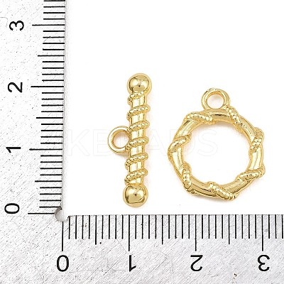 Twist Ring Brass Toggle Clasps KK-G548-32G-1