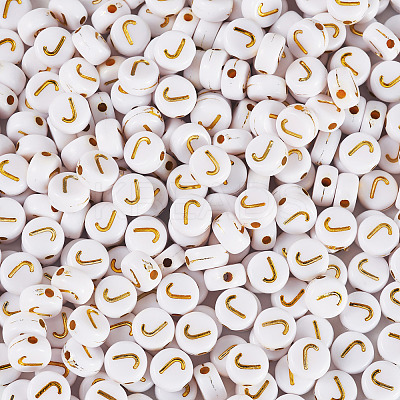 500Pcs Plating Acrylic Beads PACR-TADJ0001-01J-1
