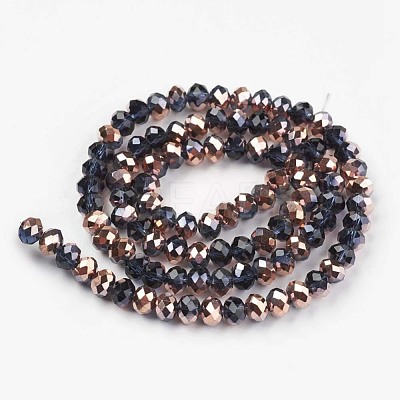 Electroplate Transparent Glass Beads Strands EGLA-A034-T6mm-N-1