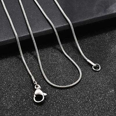 Tarnish Resistant 304 Stainless Steel Snake Chain Necklaces STAS-M174-018P-A-1