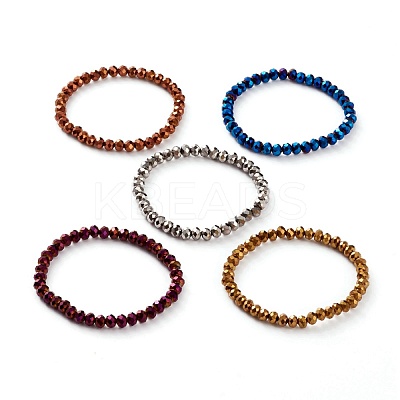 Electroplate Glass Beads Stretch Bracelets BJEW-JB05794-1