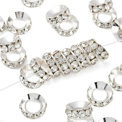 Brass Rhinestone Spacer Beads RB-A020-14mm-01S-1