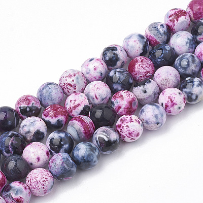 Dyed Natural Fire Crackle Agate Beads Strands G-T098-02B-01-1