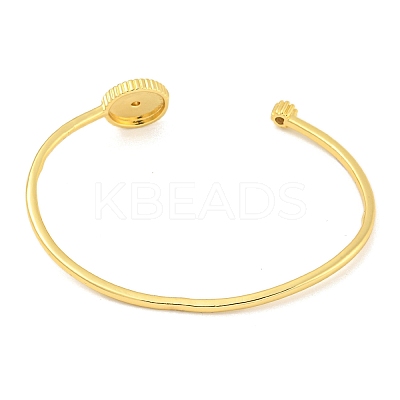 Rack Plating Brass Pave Clear Cubic Zirconia Sun Open Cuff Bangles BJEW-B110-03G-01-1