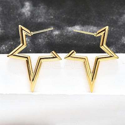 Ion Plating(IP) 304 Stainless Steel Stud Earrings for Women STAS-D084-25G-1