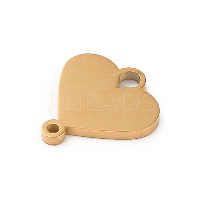 304 Stainless Steel Heart Connector Charms LS-STAS-R222-01G-1