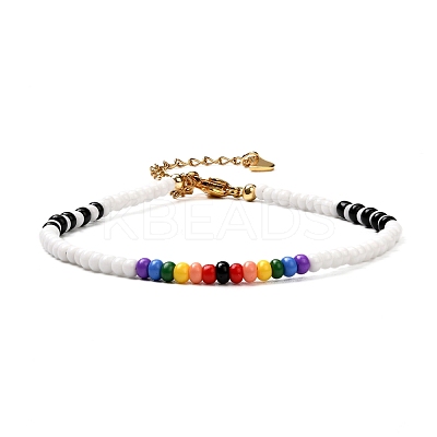Glass Seed Beaded Bracelet for Girl Women BJEW-JB06883-01-1