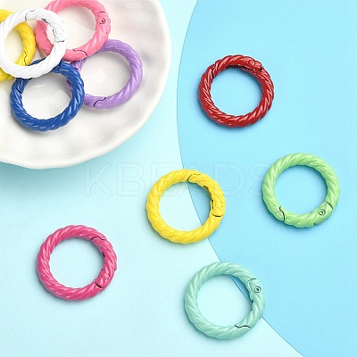 10Pcs Spray Painted Alloy Spring Gate Rings FIND-YW0001-56-1