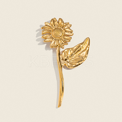Sunflower 304 Stainless Steel Brooches NK4193-1