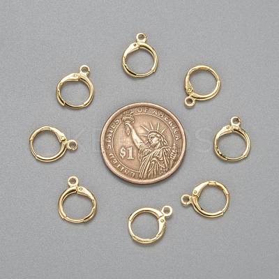 Brass Huggie Hoop Earring Findings KK-L179-04G-1