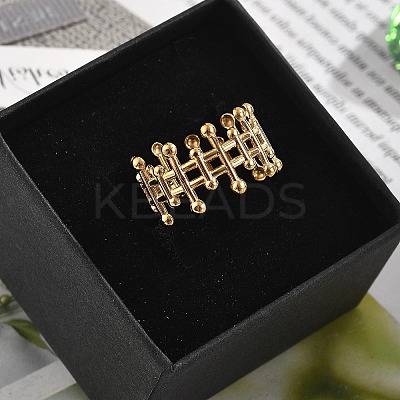 304 Stainless Steel Open Cuff Ring for Women RJEW-M049-01G-05-1