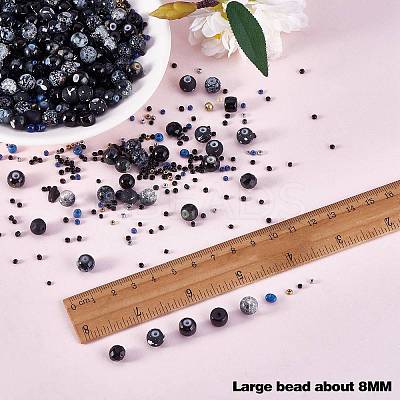 2 Bag Glass Round Beads Set JX547I-1