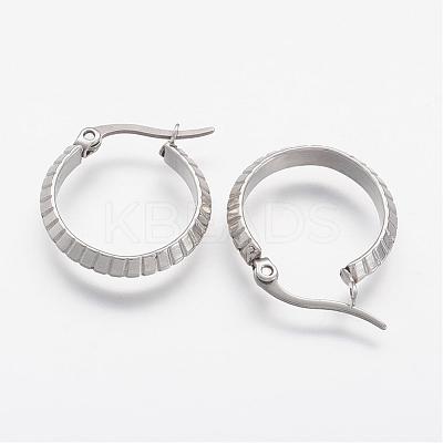 304 Stainless Steel Hoop Earrings EJEW-N0039-17-1