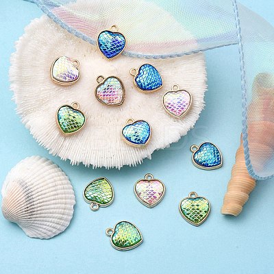 12Pcs 3 Colors Alloy Resin Pendants FIND-YW0003-75-1